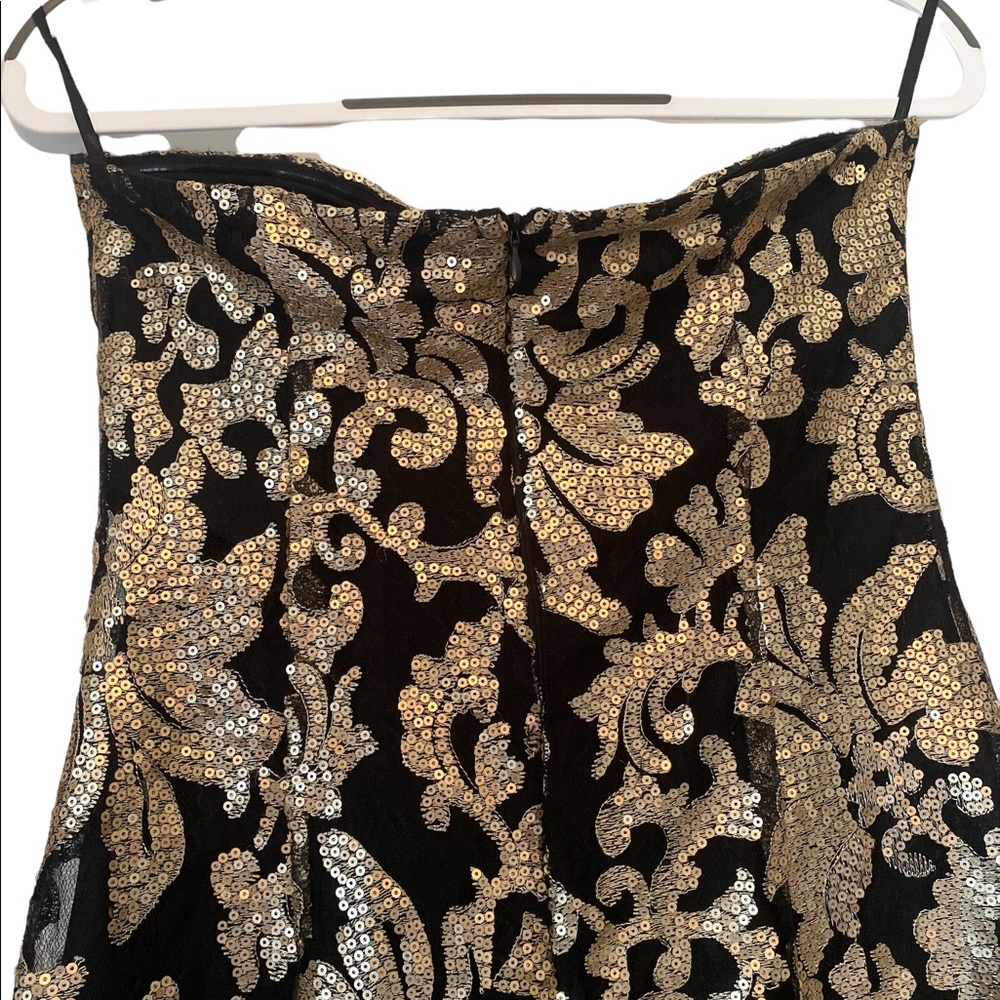Gianni Bini Strapless Black and Gold Dress - Picture 5 of 14
